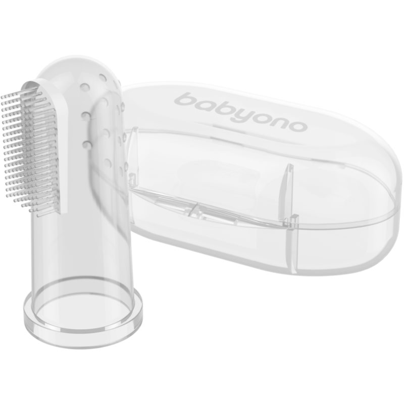 Babyono Take Care First Toothbrush Spazzolino Da Dito Per Bambini Con Astuccio Transparent 1 Pz
