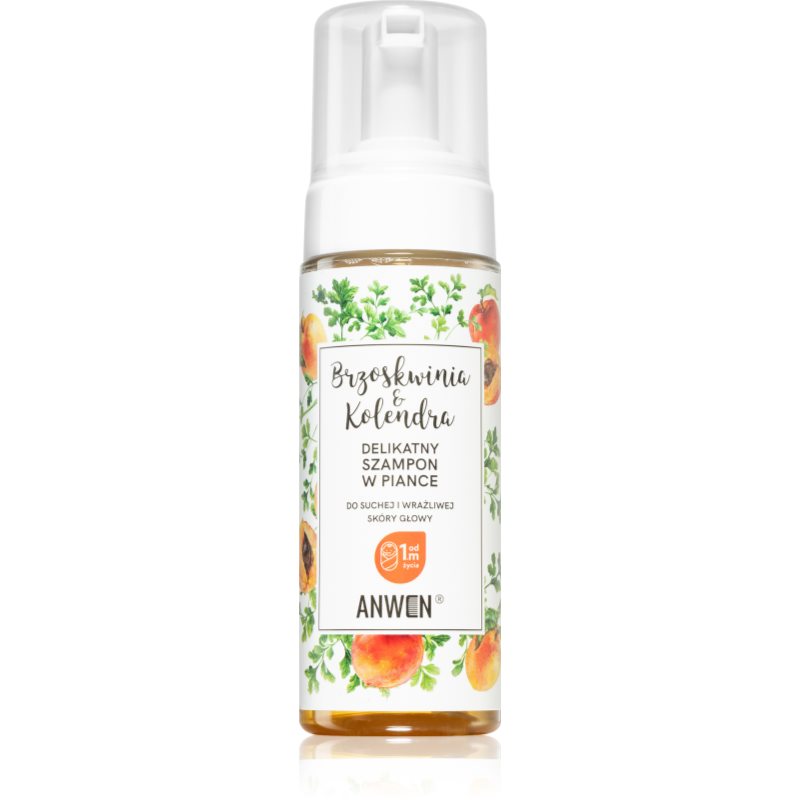 Anwen Peach & Coriander Mousse Detergente Per Cuoi Capelluti Secchi E Sensibili 170 Ml