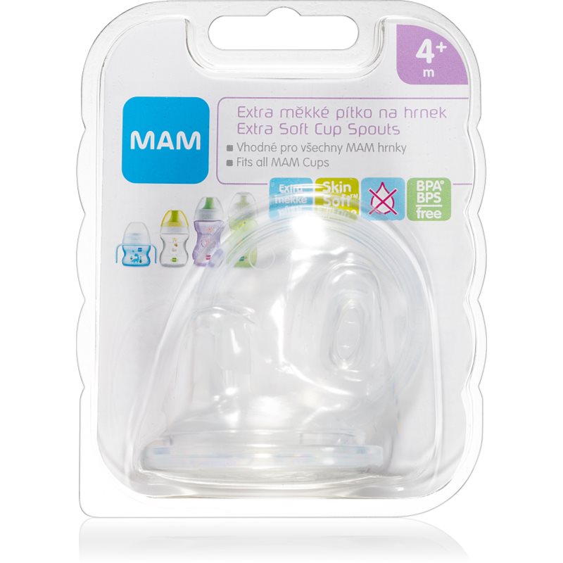 Mam Baby Bottles Extra Soft Cup Spout Tettarella Di Ricambio 4M+ 2 Pz