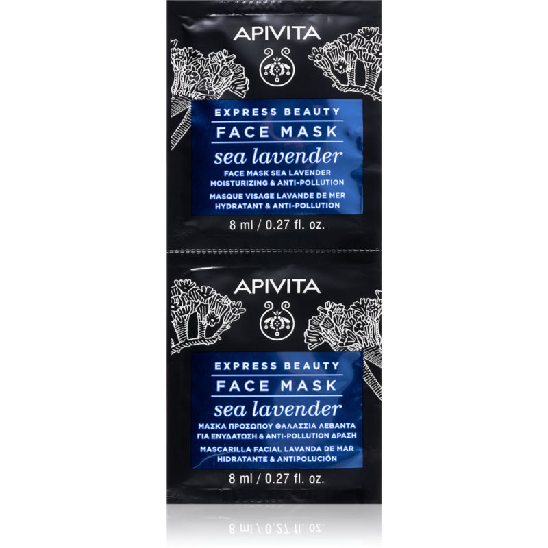 Apivita Express Beauty Moisturizing Face Mask Sea Lavender Maschera Viso Effetto Idratante 2 X 8 Ml