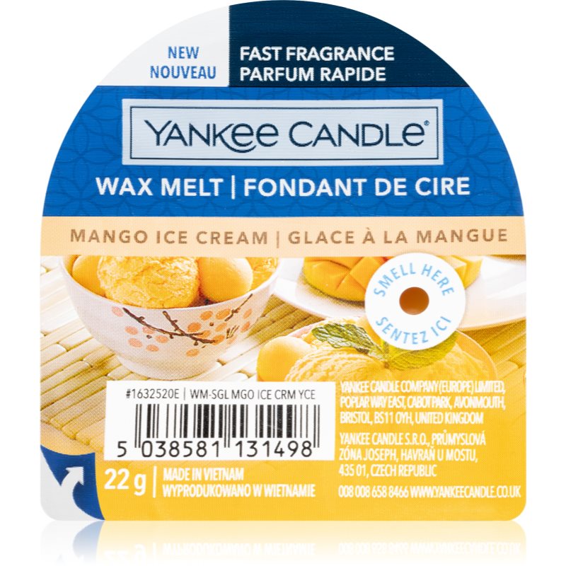 Yankee Candle Mango Ice Cream Cera Per Lampada Aromatica 22 G