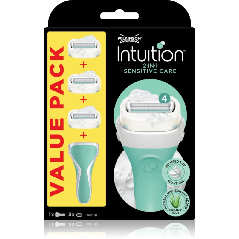 Wilkinson Sword Intuition 2 In 1 Sensitive Care Rasoio + Testina Di Ricambio 3 Pz
