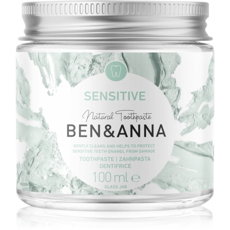 Ben&Anna Natural Toothpaste Sensitive Dentifricio In Vasetto Di Vetro Per Denti Sensibili 100 Ml