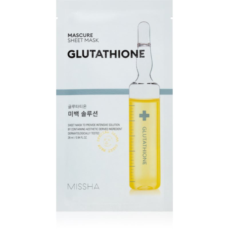 Missha Mascure Glutathione Maschera Viso Illuminante In Tessuto 28 Ml