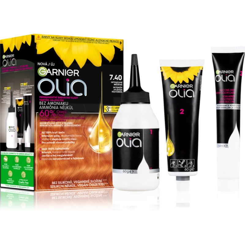 Garnier Olia Big Kit Tinta Permanente Per Capelli Colore 7.40 Intense Copper