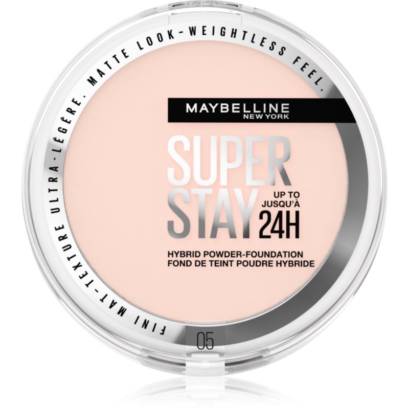 Maybelline New York Superstay 24H Hybrid Powder-Foundation Fondotinta Compatto In Polvere Per Un Finish Opaco Colore 05 9 G