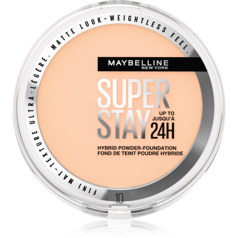 Maybelline New York Superstay 24H Hybrid Powder-Foundation Fondotinta Compatto In Polvere Per Un Finish Opaco Colore 10 9 G