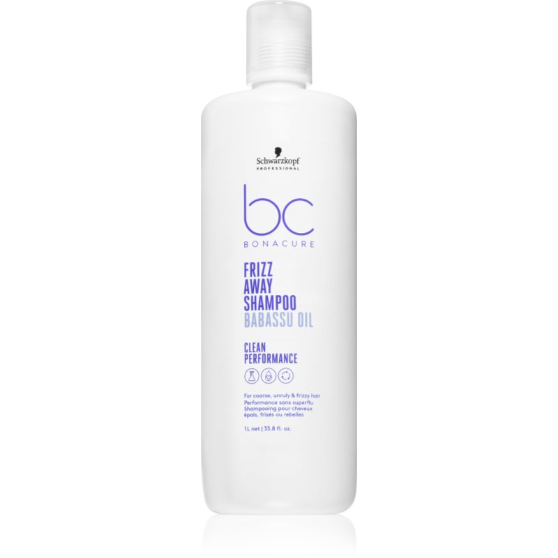 Schwarzkopf Professional Bc Bonacure Frizz Away Shampoo Shampoo Per Capelli Ribelli E Crespi 1000 Ml