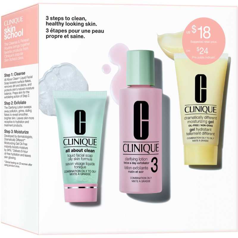 Clinique 3-Step Skin Care Kit Skin Type 3 Confezione Regalo Per Pelli Grasse E Miste
