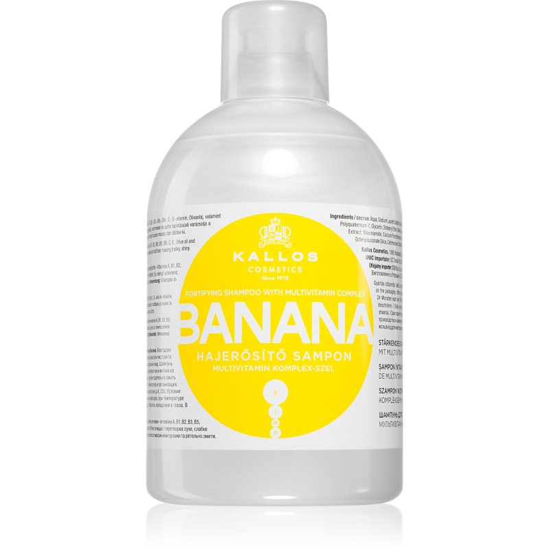 Kallos Kjmn Professional Banana Shampoo Rinforzante Con Complesso Multivitaminico 1000 Ml