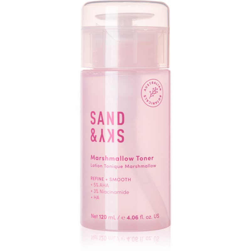 Sand & Sky The Essentials Marshmallow Toner Lozione Tonica Esfoliante Delicata Per Rigenerare La Superficie Della Pelle 120 Ml