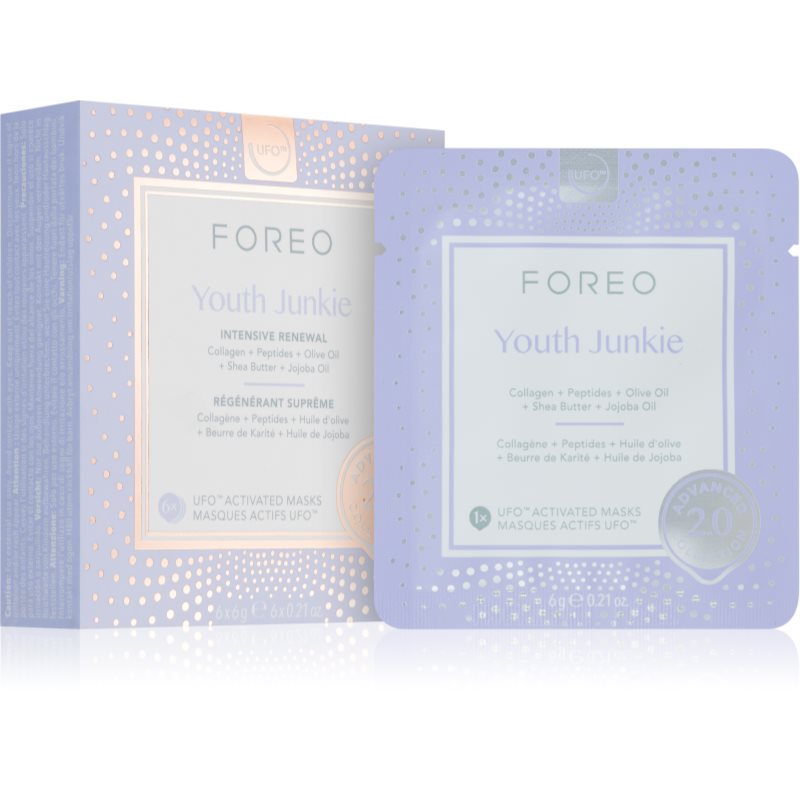 Foreo Ufo™ Youth Junkie Maschera Viso Anti-Age 6 Pz