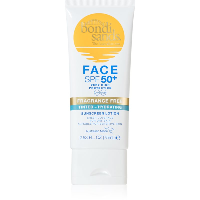 Bondi Sands Spf 50+ Fragrance Free Crema Protettiva Colorata Viso Per Pelli Secche Spf 50+ 75 Ml