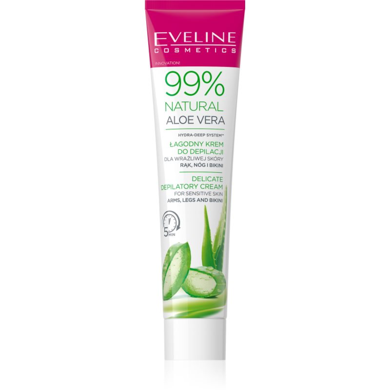 Eveline Cosmetics 99% Natural Aloe Vera Crema Depilatoria Lenitiva Zona Bikini E Ascelle 125 Ml