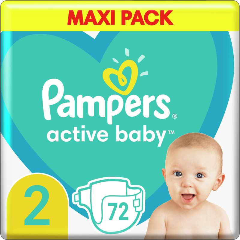 Pampers Active Baby Size 2 Pannolino Monouso 4-8 Kg 72 Pz