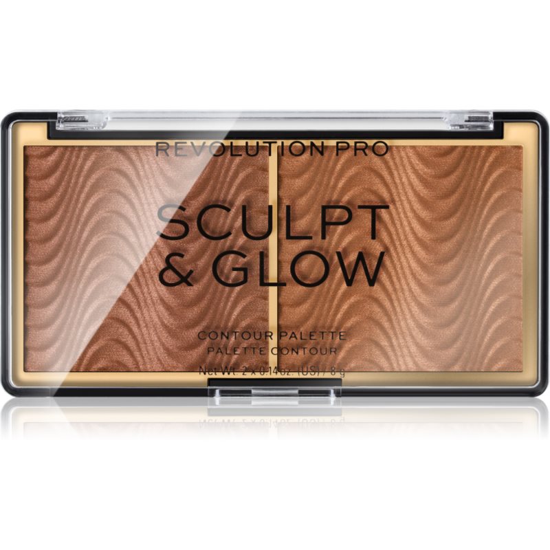 Revolution Pro Sculpt And Glow Palette Per Contouring Illuminante Colore Medium-Deep 8 G