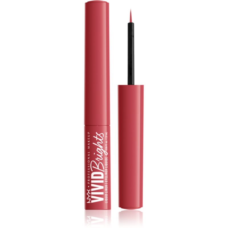 Nyx Professional Makeup Vivid Brights Eyeliner Liquidi Colore 04 On Red 2 Ml