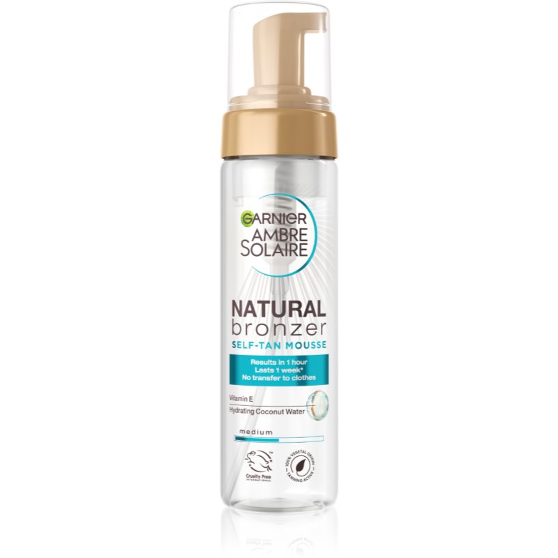 Garnier Ambre Solaire Natural Bronzer Mousse Autoabbronzante Per Viso E Corpo Effetto Idratante 200 Ml