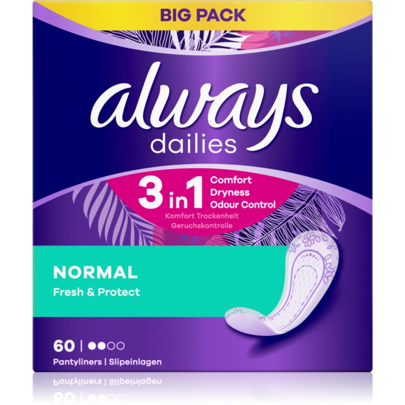 Always Dailies Normal Fresh & Protect Salvaslip 60 Pz