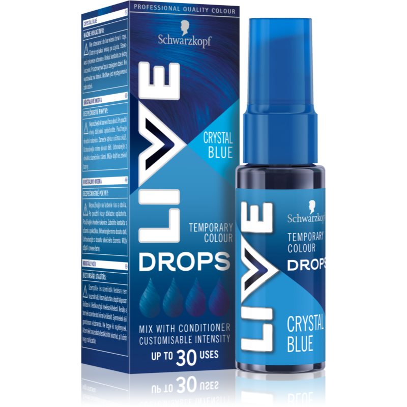 Schwarzkopf Live Drops Sfumatura Di Colore Per Capelli Lavabile Colore Crystal Blue 30 Ml