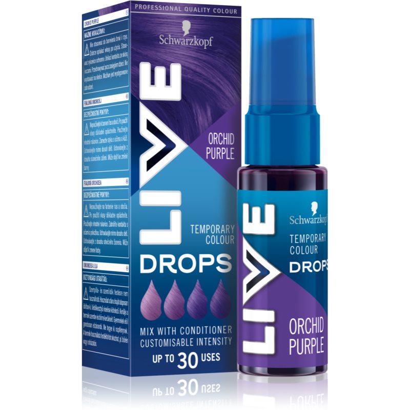 Schwarzkopf Live Drops Sfumatura Di Colore Per Capelli Lavabile Colore Orchid Purple 30 Ml
