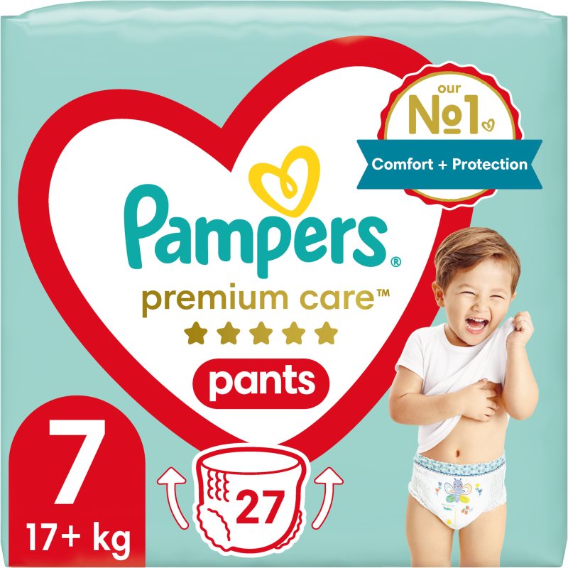 Pampers Premium Care Pants Size 7 Pannolini A Mutandina Usa E Getta 17+ Kg 27 Pz