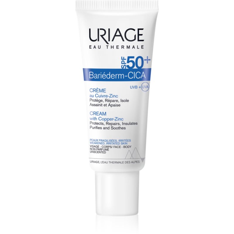 Uriage Bariéderm Cica-Cream With Copper-Zinc Spf 50+ Crema Riparatrice Con Miele E Zinco Spf 50+ 40 Ml