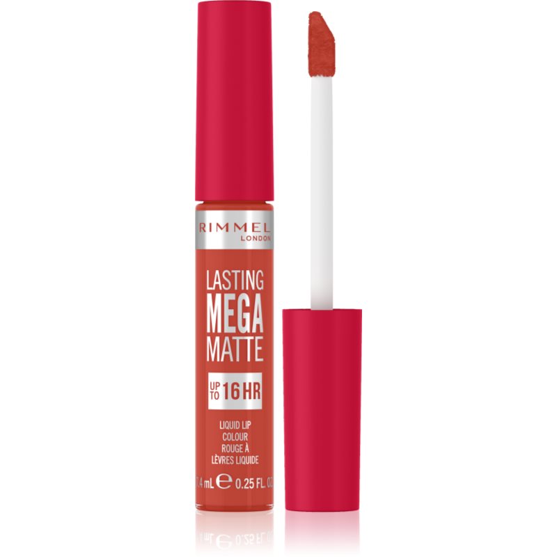 Rimmel Lasting Mega Matte Rossetto Liquido Leggero Matte 16 Ore Colore Scarlet Flames 7,4 Ml