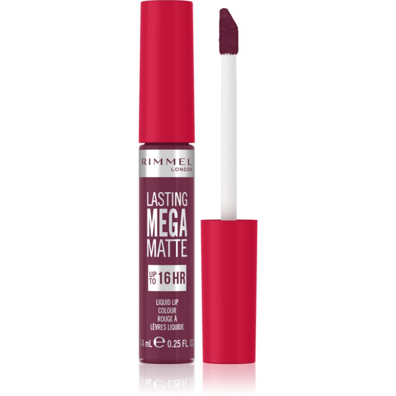 Rimmel Lasting Mega Matte Rossetto Liquido Leggero Matte 16 Ore Colore Rock Me Purple 7,4 Ml