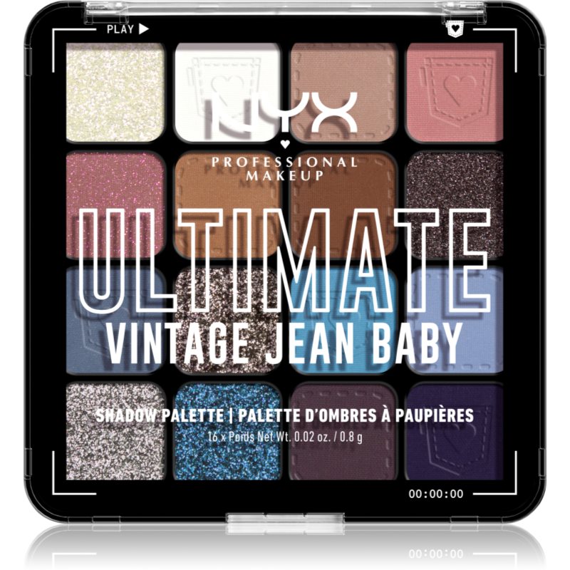 Nyx Professional Makeup Ultimate Shadow Palette Ombretti Colore Vintage Jean Baby 16 Pz