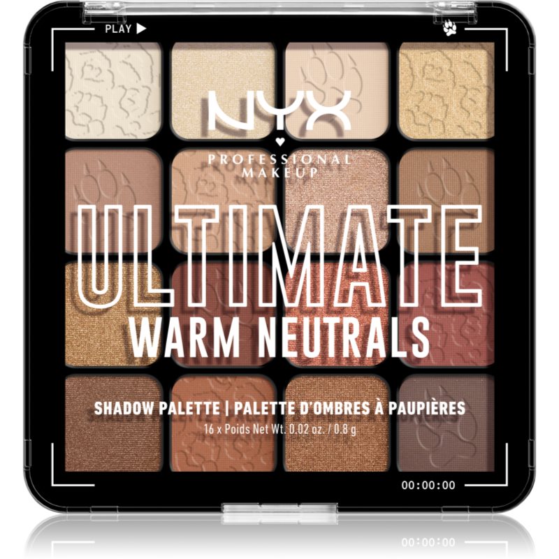 Nyx Professional Makeup Ultimate Shadow Palette Ombretti Colore Warm Neutrals 16X0,8 G