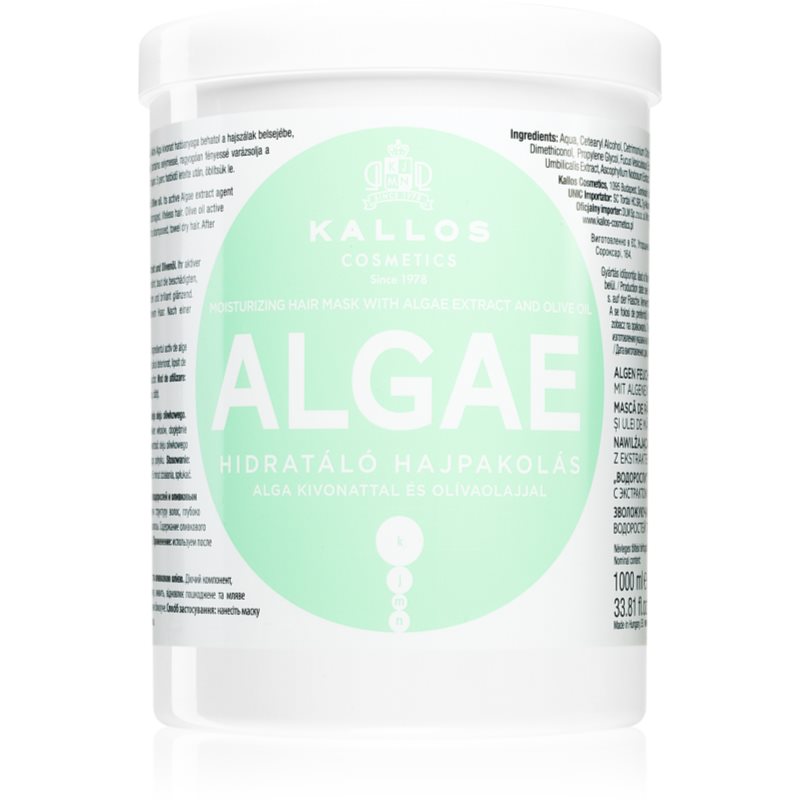 Kallos Kjmn Professional Algae Maschera Idratante Con Estratto Di Alghe E Olio D'Oliva 1000 Ml