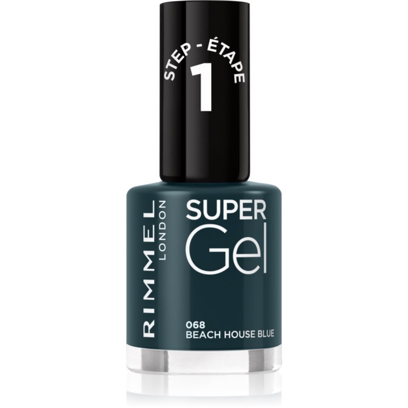 Rimmel Super Gel Smalto Gel Per Unghie Senza Lampada Uv/Led Colore 068 Beach House Blue 12 Ml