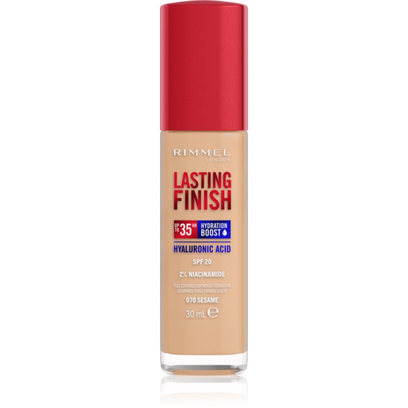Rimmel Lasting Finish 35H Hydration Boost Fondotinta Idratante Spf 20 Colore 070 Sesame 30 Ml