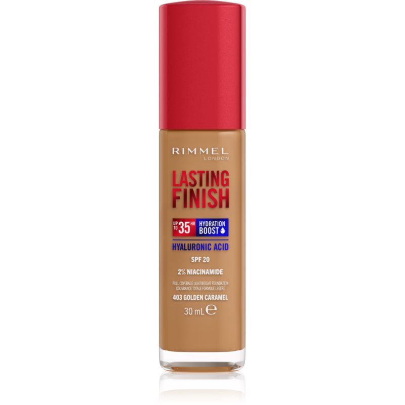 Rimmel Lasting Finish 35H Hydration Boost Fondotinta Idratante Spf 20 Colore 403 Golden Caramel 30 Ml