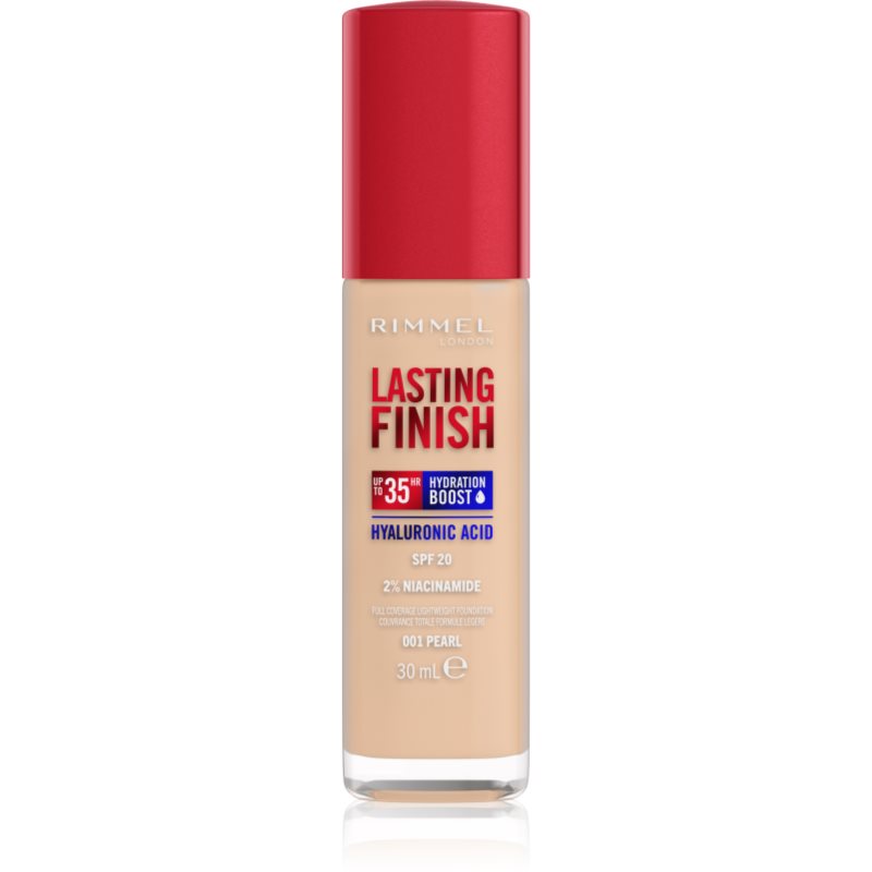Rimmel Lasting Finish 35H Hydration Boost Fondotinta Idratante Spf 20 Colore 001 Pearl 30 Ml