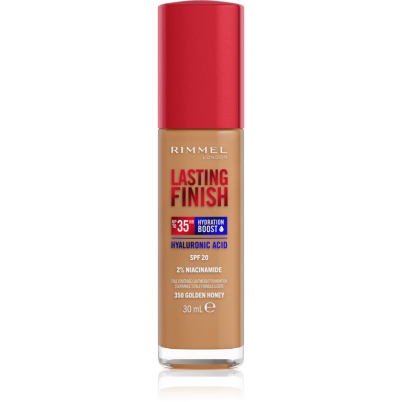 Rimmel Lasting Finish 35H Hydration Boost Fondotinta Idratante Spf 20 Colore 350 Golden Honey 30 Ml