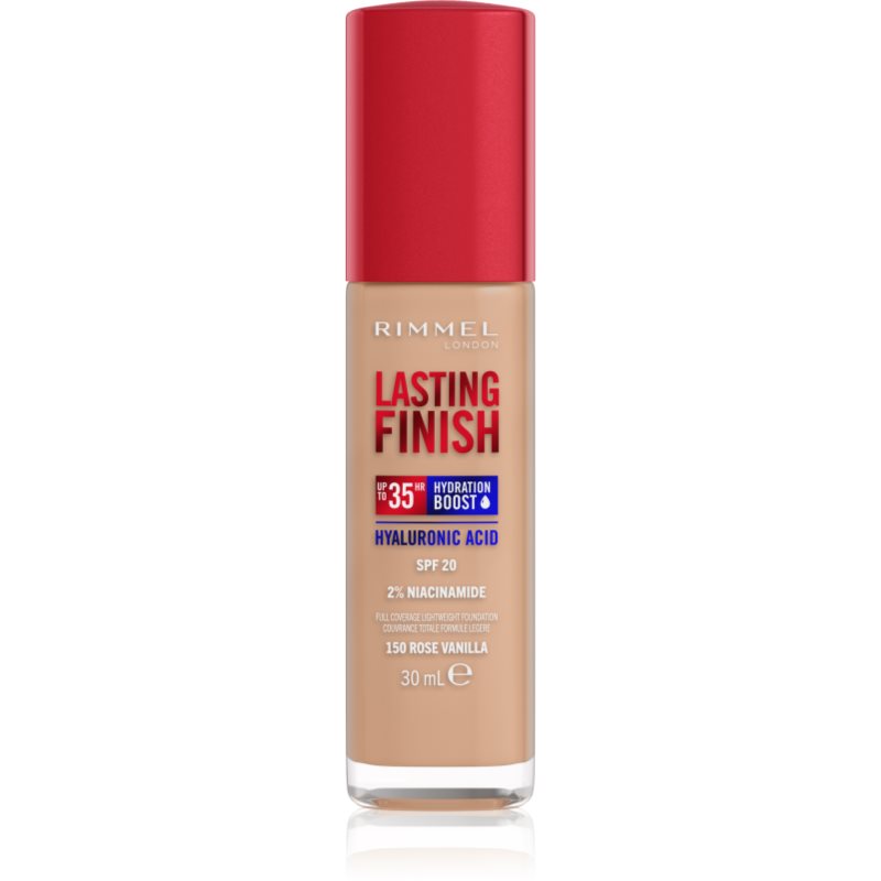 Rimmel Lasting Finish 35H Hydration Boost Fondotinta Idratante Spf 20 Colore 150 Rose Vanilla 30 Ml