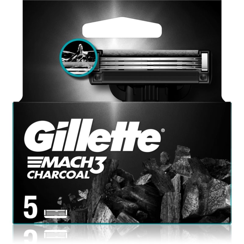Gillette Mach3 Charcoal Lame Di Ricambio 5 Pz