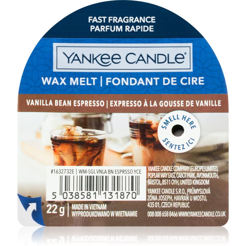 Yankee Candle Vanilla Bean Espresso Cera Per Lampada Aromatica 22 G