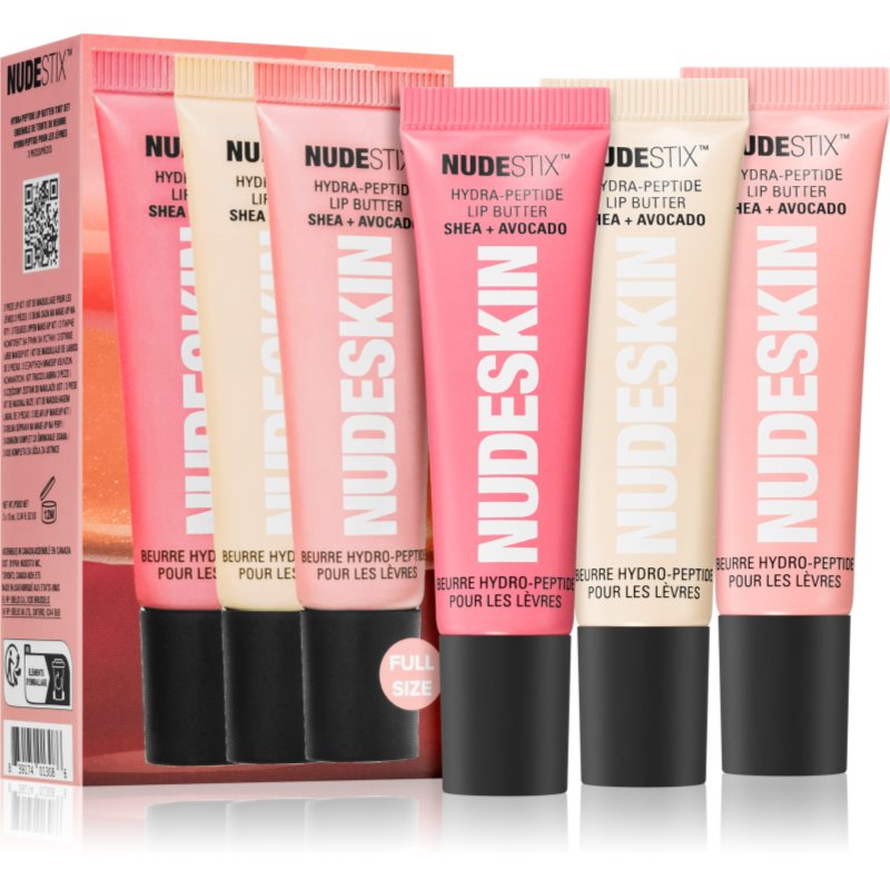 Nudestix Nudeskin Hydra-Peptide Lip Butter Tint Set Confezione Regalo Per Le Labbra