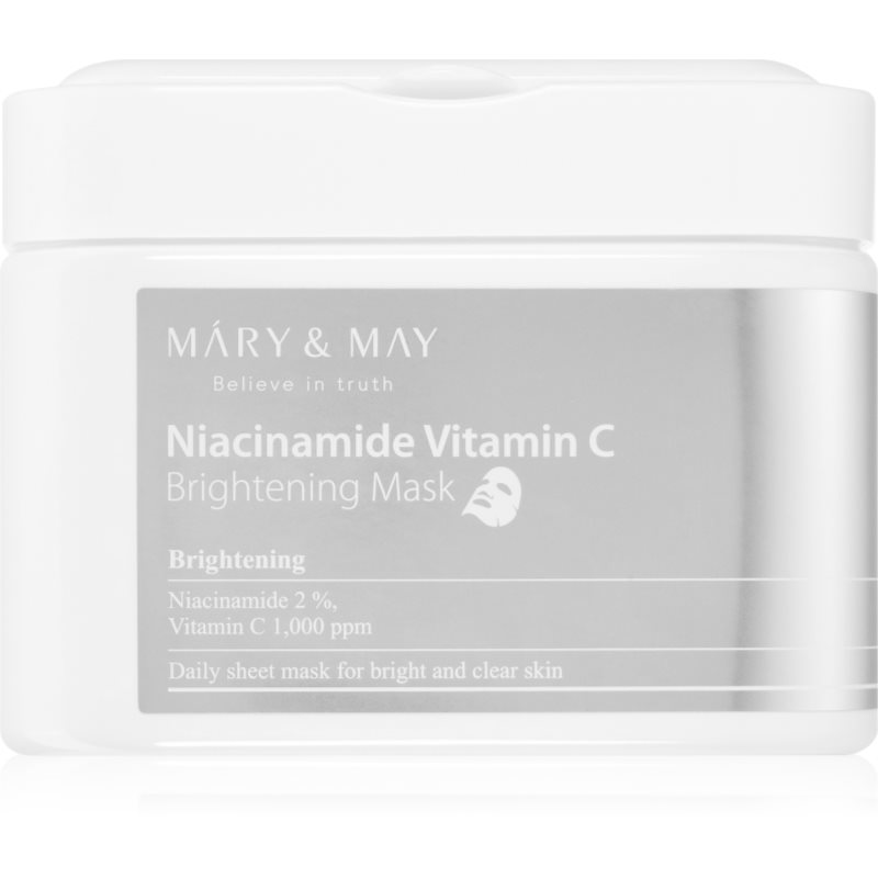 Mary & May Niacinamide Vitamin C Brightening Mask Set Di Maschere Di Tessuto Illuminante 30 Pz