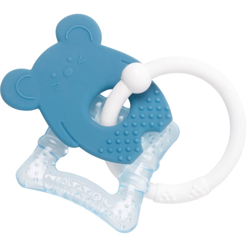 Nattou Teether With Cooling Part Dentaruolo Con Effetto Rinfrescante Blue Mouse 3 M+ 1 Pz
