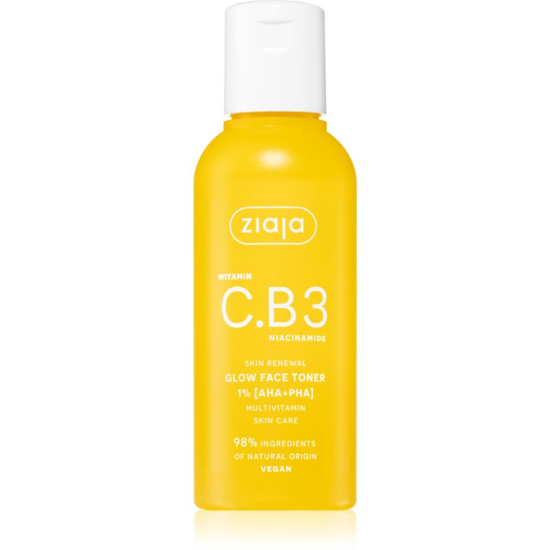 Ziaja Vitamin C.B3 Niacinamide Lozione Tonica Esfoliante Detergente Con Acidi 1% [Aha+Pha] 120 Ml