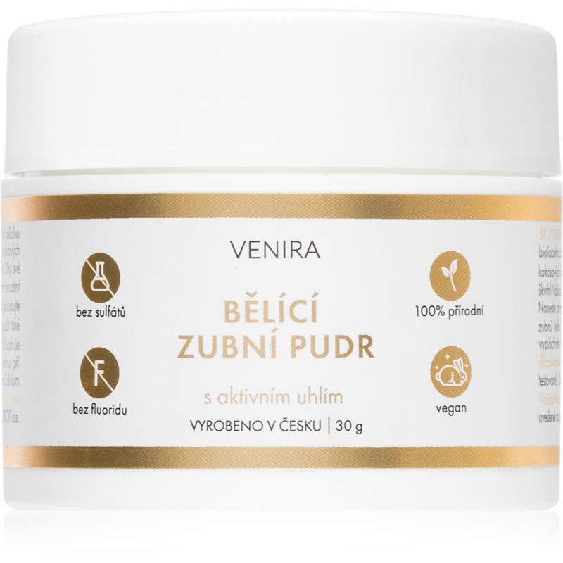 Venira Whitening Tooth Powder Polvere Dentale Sbiancante Al Carbone Attivo. Con Cocco Mint 30 G
