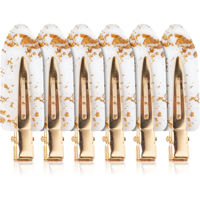 Brushworks Gold Flake No Crease Clips Forcine Per Capelli 6 Pz