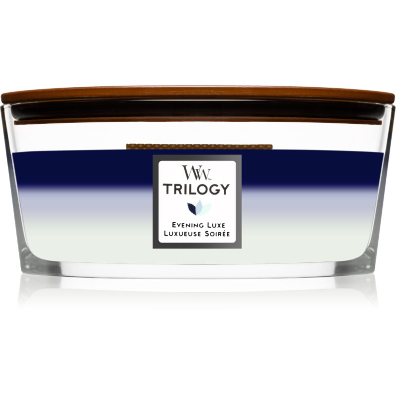 Woodwick Trilogy Evening Luxe Candela Profumata Con Stoppino In Legno (Hearthwick) 453,6 G