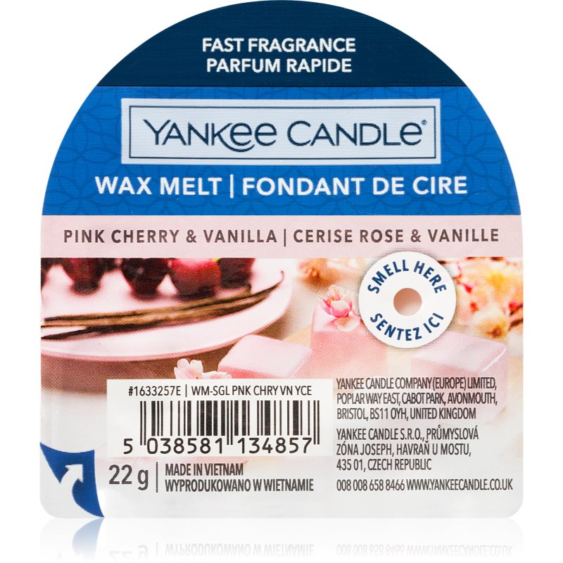 Yankee Candle Pink Cherry & Vanilla Cera Per Lampada Aromatica 22 G