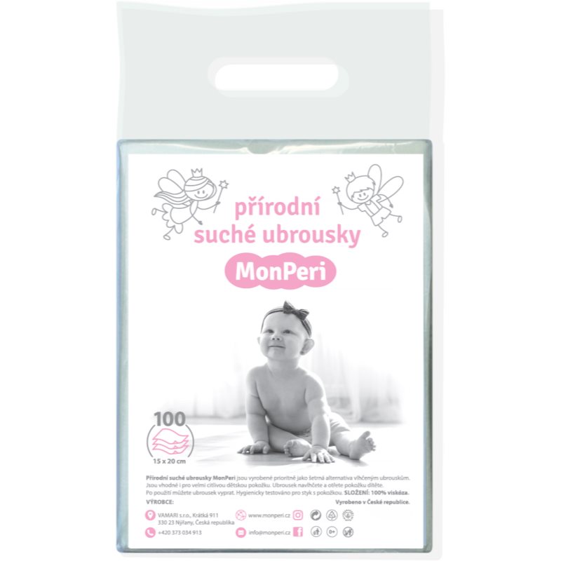 Monperi Dry Baby Wipes Salviette Detergenti Per Neonati 100 Pz