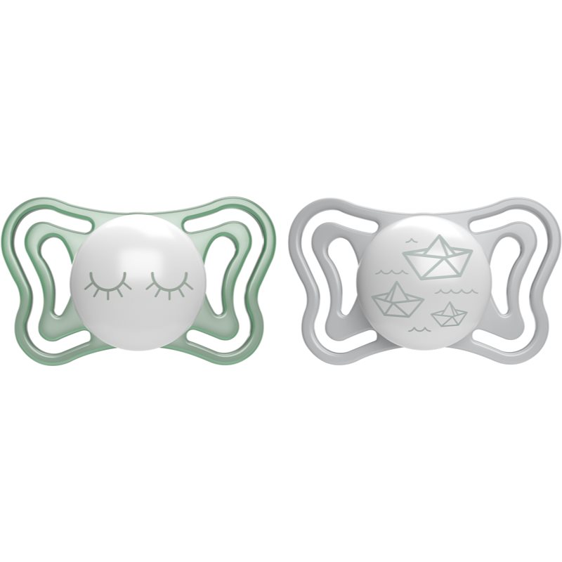 Chicco Physio Light Physio Forma Night Ciuccio 16-36 M Green/Grey 2 Pz